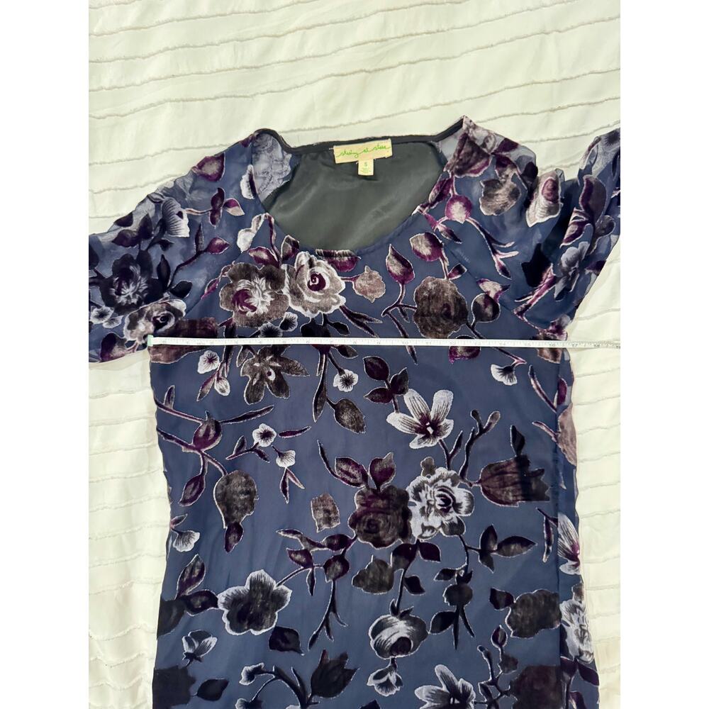 UO Burnout Velvet Floral Dress Women’s Small Whimsigoth Witchy Fairy Bell Sleeve - Picture 9 of 16